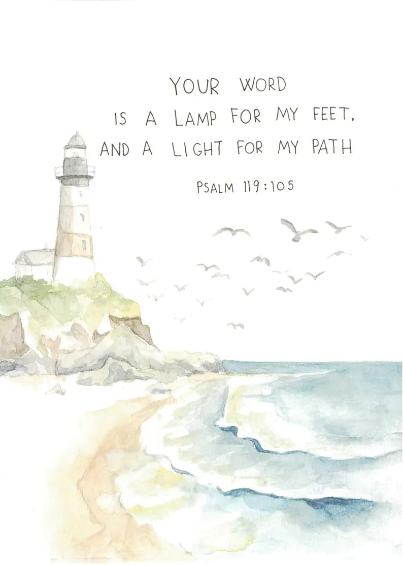 Lighthouse Watercolor Card Print