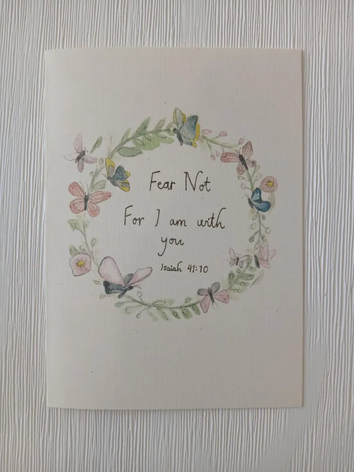 Butterfly Wreath Watercolor Card Print