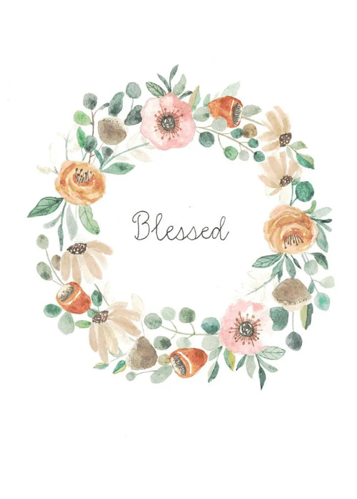 Blessed Watercolor Card Print